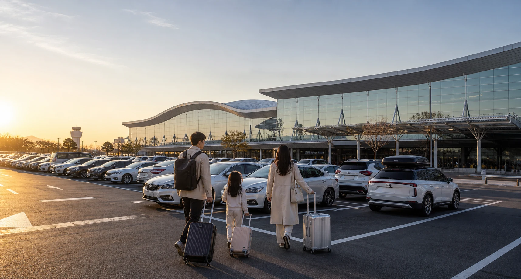 김해공항 주차대행 선택지를 비교하는 모습